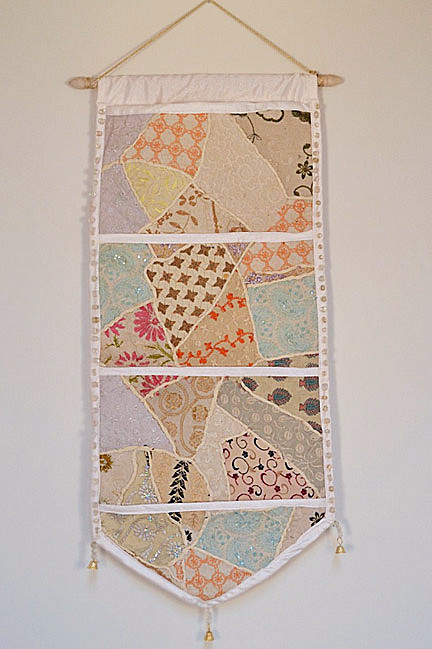 Tijdschriftenhouder patchwork wit