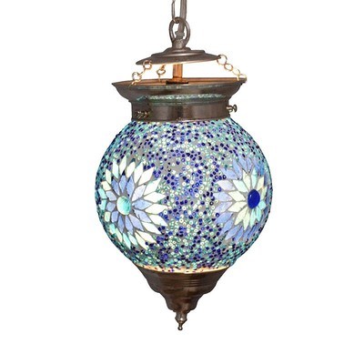 hanglamp bol mozaïek turkish design beads blauw hanglamp bol mozaïek turkish design beads blauw