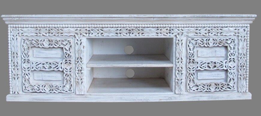 Indiaas kastje/dressoir van mango hout - white washed - 50*145*40