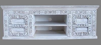 Indiaas kastje/dressoir van mango hout - white washed - 50*145*40