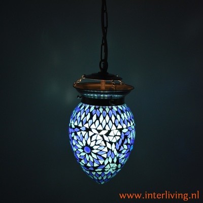 oosterse kleine hanglamp papaja - Turkish design blauw oosterse kleine hanglamp papaja - Turkish design blauw
