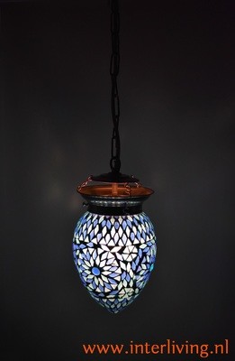 oosterse kleine hanglamp papaja - Turkish design blauw