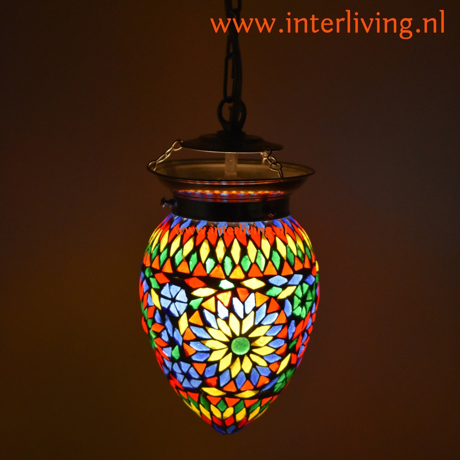 oosterse kleine hanglamp papaja mozaïek - Turkish design multi colour