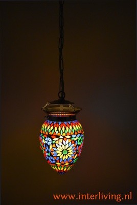 oosterse kleine hanglamp papaja mozaïek - Turkish design multi colour