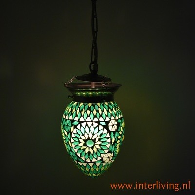 oosterse kleine hanglamp - papaja mozaïek Turkish design groen oosterse kleine hanglamp - papaja mozaïek Turkish design groen