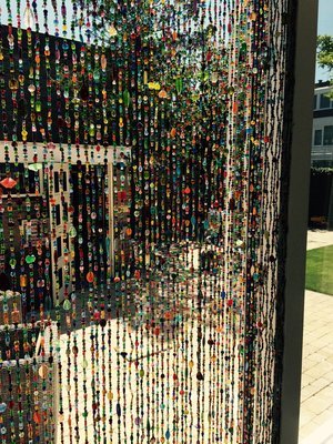 glas kralengordijn 40 strengen multi colour + gratis embrasse