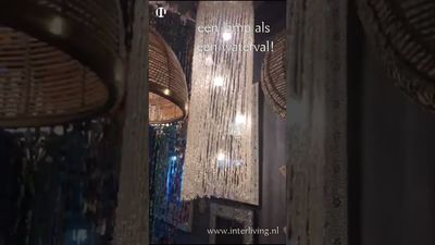 Hanglamp Asian glam - luxe glaskralen verlichting XL transparant - horeca inrichting hospitality