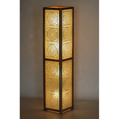 vloerlamp mozaïek transparant / hout unfinished 120 cm