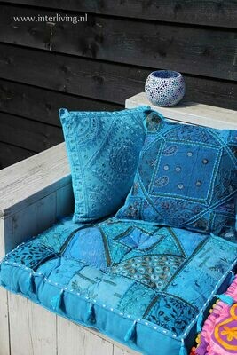 vloerkussen blauw