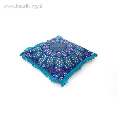 Bohemian sierkussen mandala turquoise