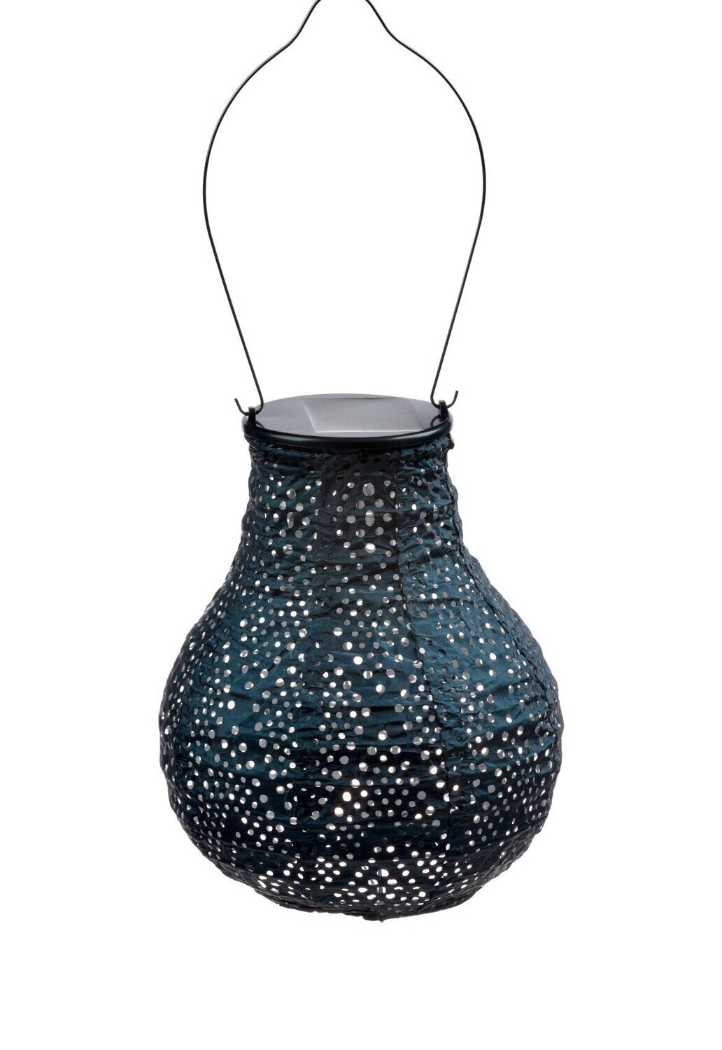 solar lampion met filigrain effect - buitenlamp - Bulb 16 Ikat - Petrol