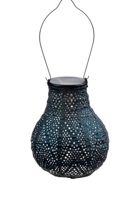 solar lampion met filigrain effect - buitenlamp - Bulb 16 Ikat - Petrol