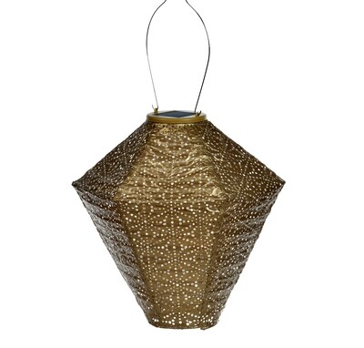 solar lampion met filigrain effect - buitenlamp - Diamond 28 Sashiko - Goud