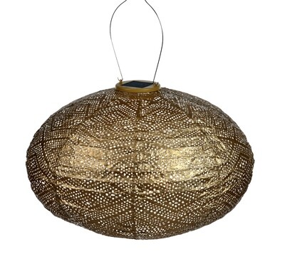 solar lampion met filigrain effect - buitenlamp - Oval 40 Ikat - Goud