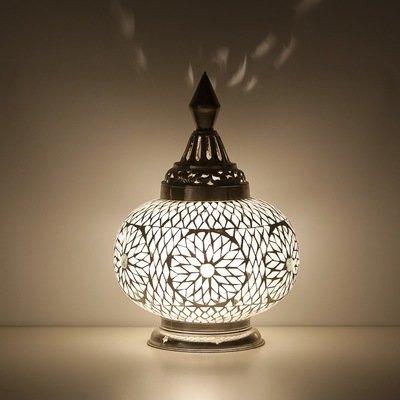 Tafellamp pompoen glasmozaïek turkish design transparant