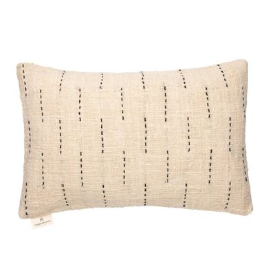Kussenhoes rechthoek van 100% gerecycled katoen- naturel kleur met zwarte accenten - eco design  van het merk Original Home