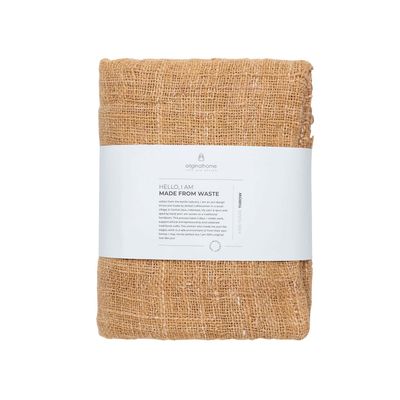 Kussenhoes (rechthoekig) van 100% gerecycled katoen - lichtbruin / beige - eco design van het merk Original Home