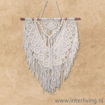 Macramé wand hanger - Boho & Ibiza decoratie voor aan de muur