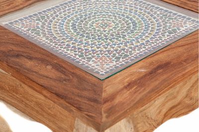 opiumtafel met multi colour mozaïek paneel