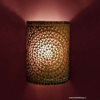 wandlamp mozaïek - roze / paars
