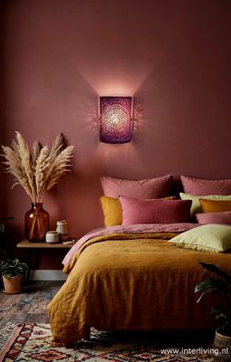 wandlamp mozaïek - roze / paars