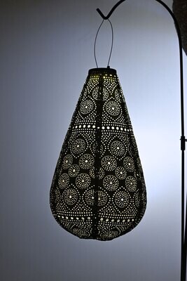 solar lampion met filigrain effect - buitenlamp - Drop 28 Spectare - zilver