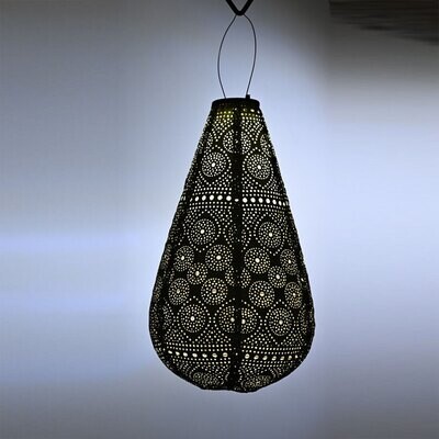 solar lampion met filigrain effect - buitenlamp - Drop 28 Spectare - "Sage  groen"