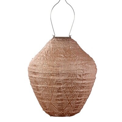 solar lampion met filigrain effect - buitenlamp - Jar 30 Ikat - roze