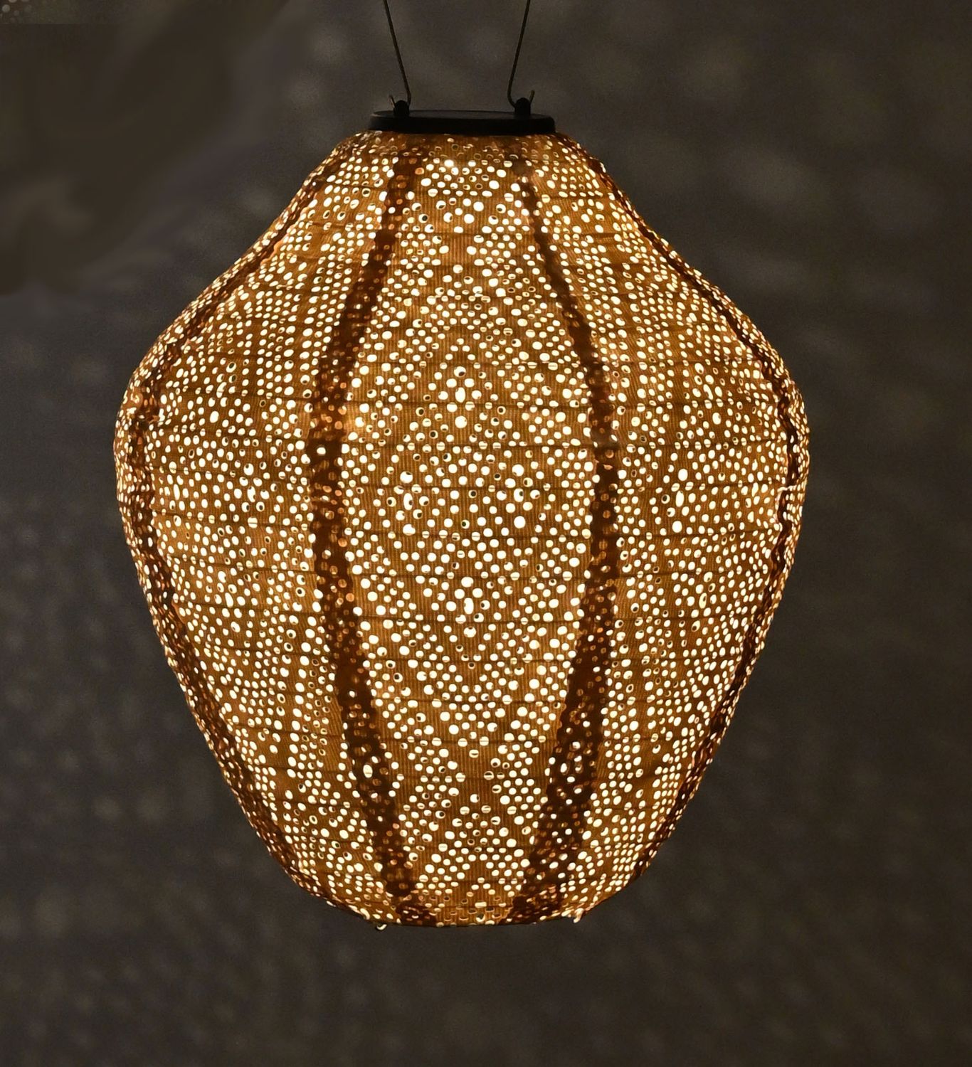 solar lampion met filigrain effect - buitenlamp - Jar 30 Ikat - roze