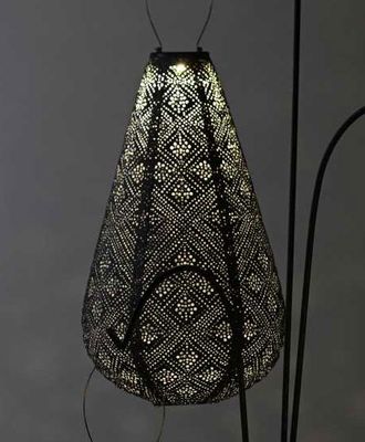 solar lampion met filigrain effect - buitenlamp - Drop 28 - Topaze Dark Grey