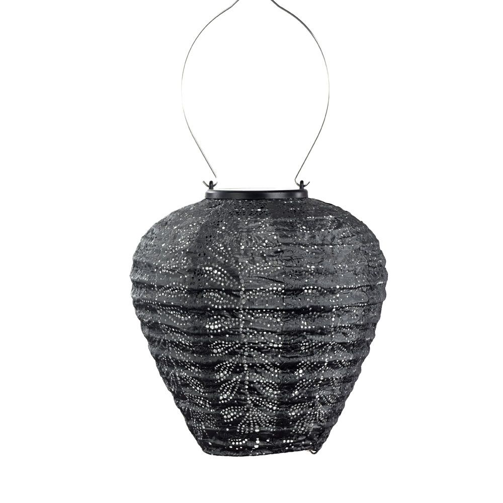 solar lampion met filigrain effect - buitenlamp - Balloon 20 - Folia Dark Grey