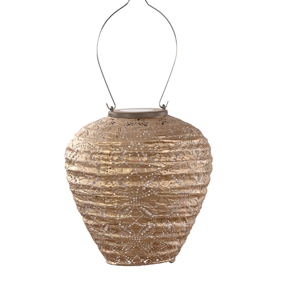 solar lampion met filigrain effect - buitenlamp - Balloon 20 - Mandela Gold