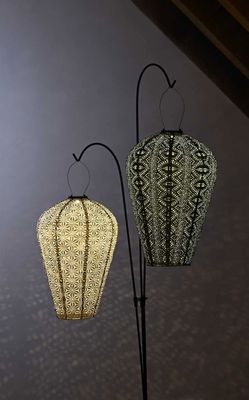 solar lampion met filigrain effect - buitenlamp - Balloon XL - Lace Sage Green