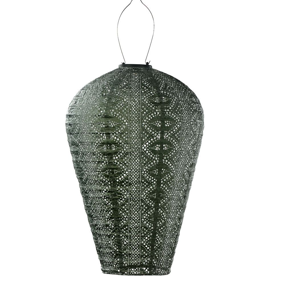 solar lampion met filigrain effect - buitenlamp - Balloon XL - Lace Sage Green