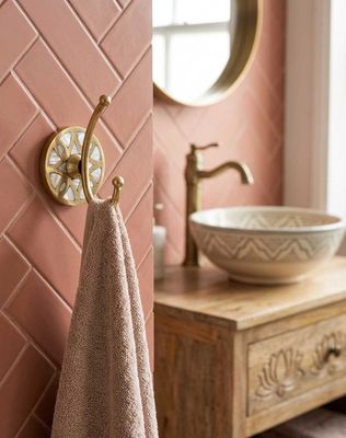 Muurhaak - goud met parelmoer inlay - art deco stijl