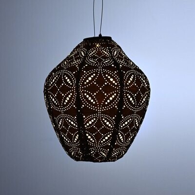 solar lampion met filigrain effect - buitenlamp - Jar 30 Mandela – Taupe