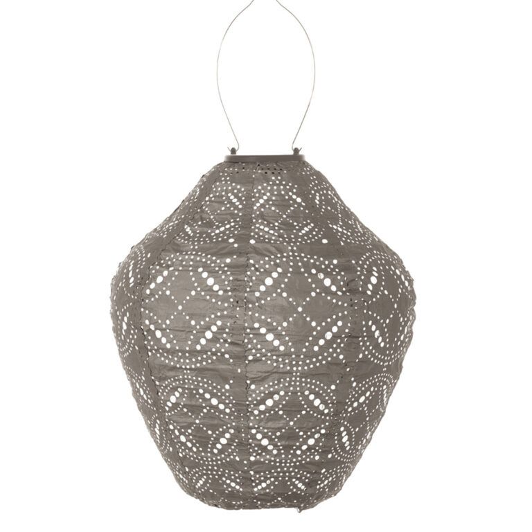 solar lampion met filigrain effect - buitenlamp - Jar 30 Mandela – Taupe