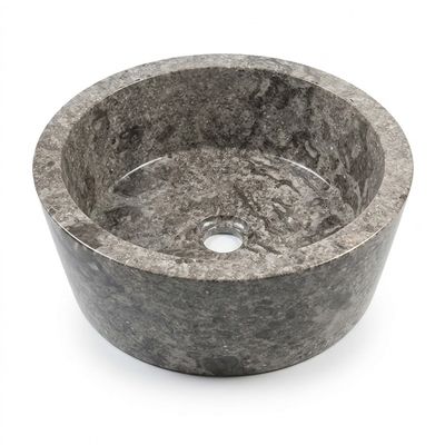 Waskom van zwart / grijs marmer - natuursteen  - 40 cm