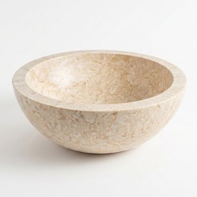 Waskom van beige marmer - natuursteen  - 40 cm