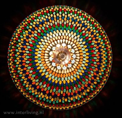 plafonnière mozaïek  38 cm - multi colour seeds / druppels