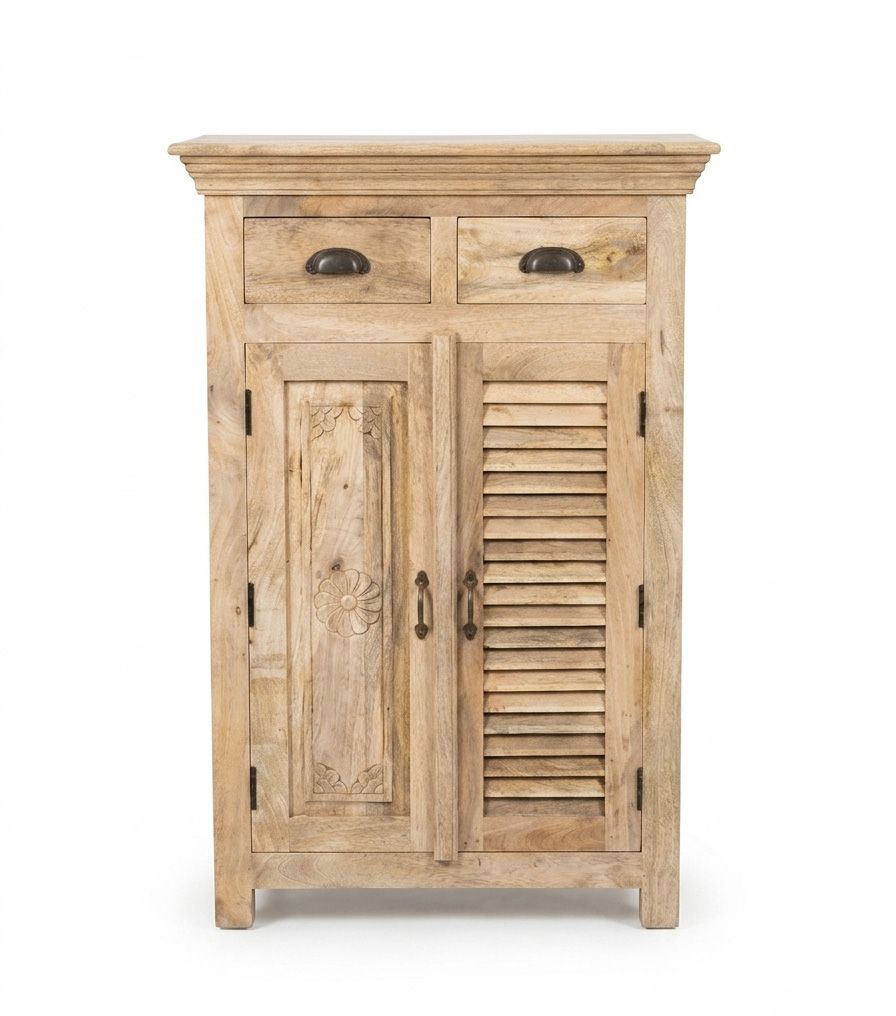Ibiza kastje - naturel mangohout - 120 cm hoog Ibiza kastje - naturel mangohout - 120 cm hoog