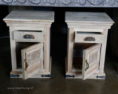 Ibiza kastje met lade - naturel mangohout