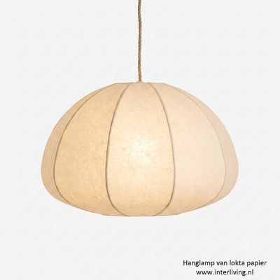 koepel hanglamp - Handgemaakt van Himalaya Nepal lokta papier - Japandi wit koepel hanglamp - Handgemaakt van Himalaya Nepal lokta papier - Japandi wit