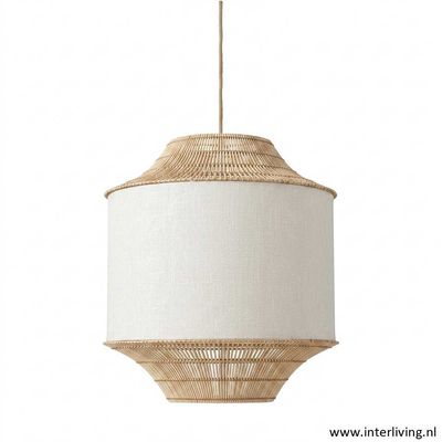 Jute Hanglamp Malva -Japandi stijl met gevlochten rotan Jute Hanglamp Malva -Japandi stijl met gevlochten rotan