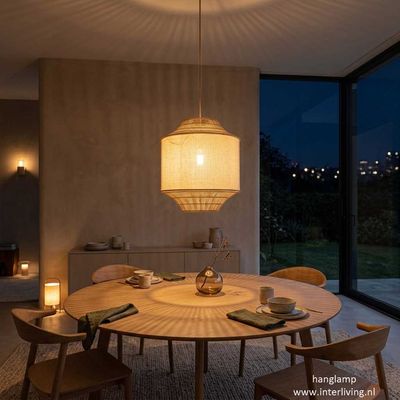 Jute Hanglamp Malva -Japandi stijl met gevlochten rotan