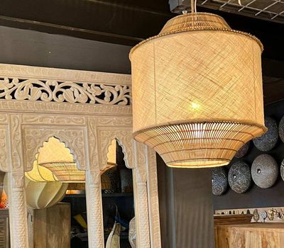 Jute Hanglamp Malva -Japandi stijl met gevlochten rotan
