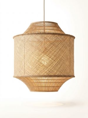 Jute Hanglamp Malva -Japandi stijl met gevlochten rotan Jute Hanglamp Malva -Japandi stijl met gevlochten rotan