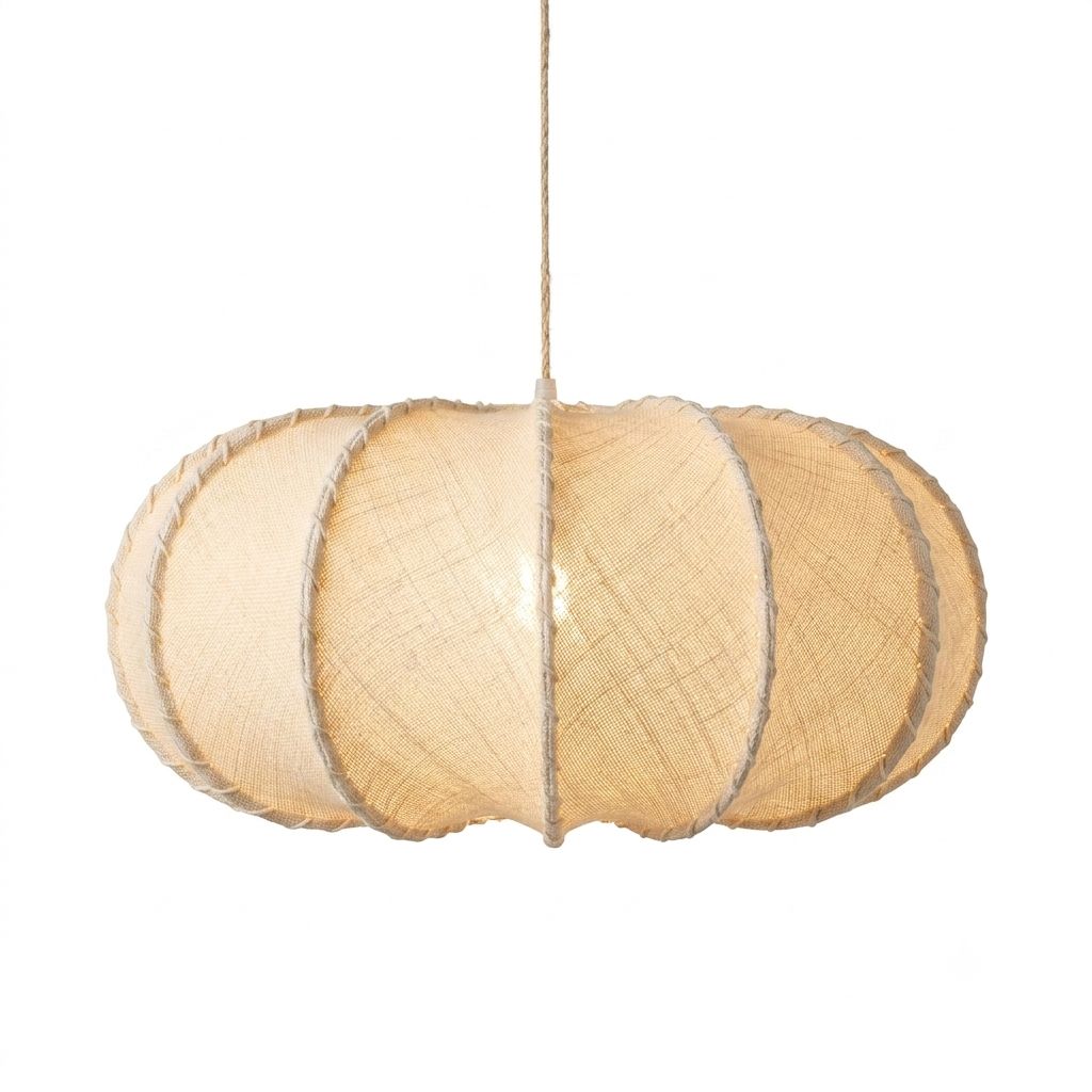 Hanglamp Myk creme Jute - Japandi - plat rond large ufo Hanglamp Myk creme Jute - Japandi - plat rond large ufo