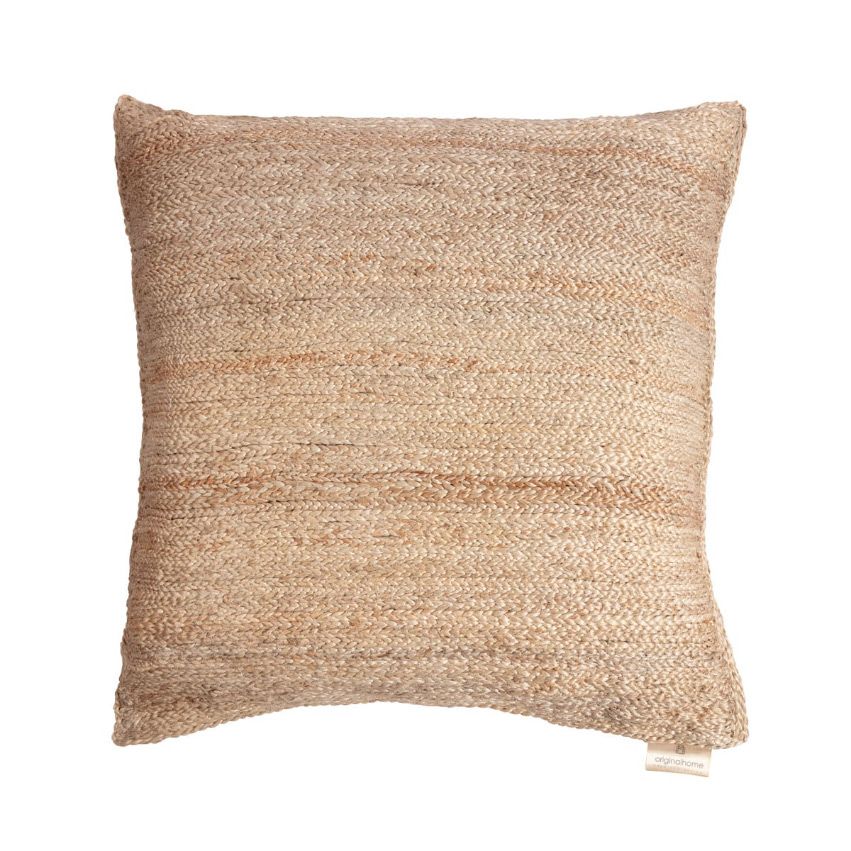 Kussen van naturel gevlochten jute - 100% gerecycled  katoen -  60 x 60 cm - eco design  van het merk Original Home