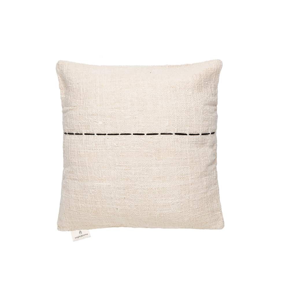 Kussenhoes van 100% gerecycled katoen - zwart witgrafische streep - Original Home